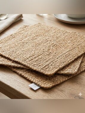 Coastal cottagecore hand-braided jute placemats set of 6